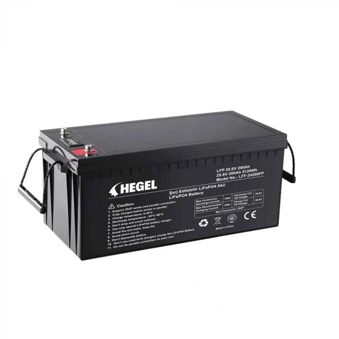 HEGEL LİFEPO4 LİTYUM AKÜ 25.6V 200AH