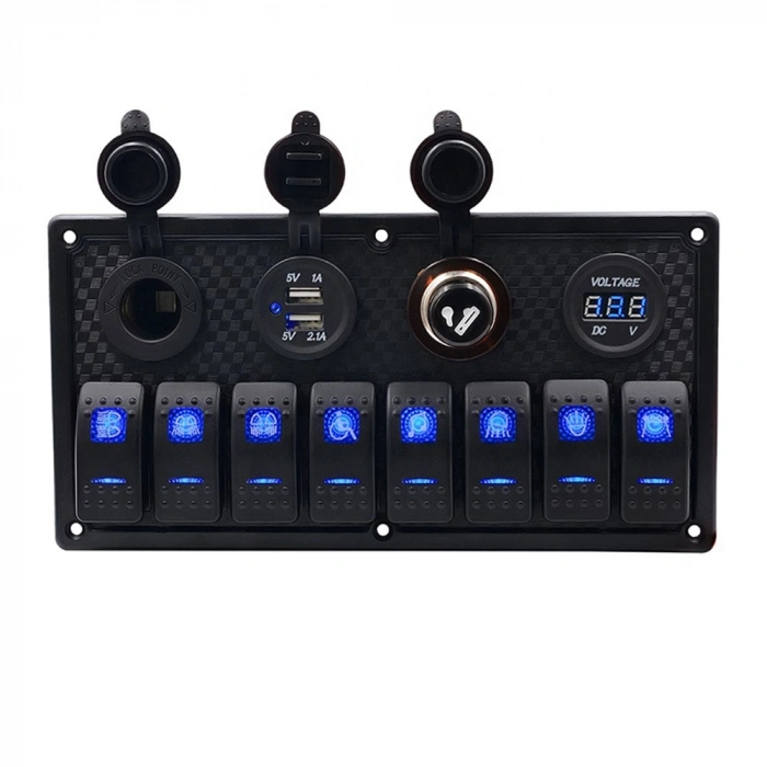 Karavan Paneli USB`li 8`li Sigortalı