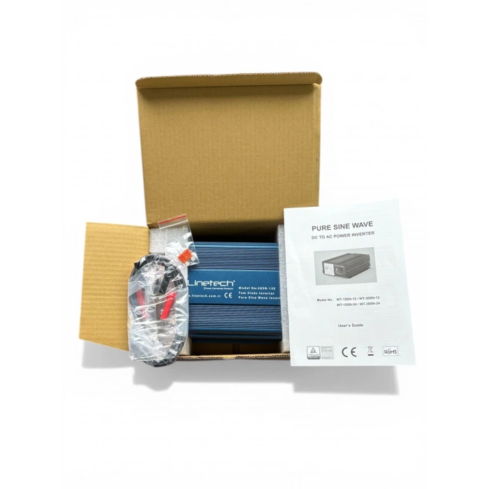 Linetech Tam Sinüs İnvertör 12V 300W Pure Sine Wave Inverter (30SN-12E)