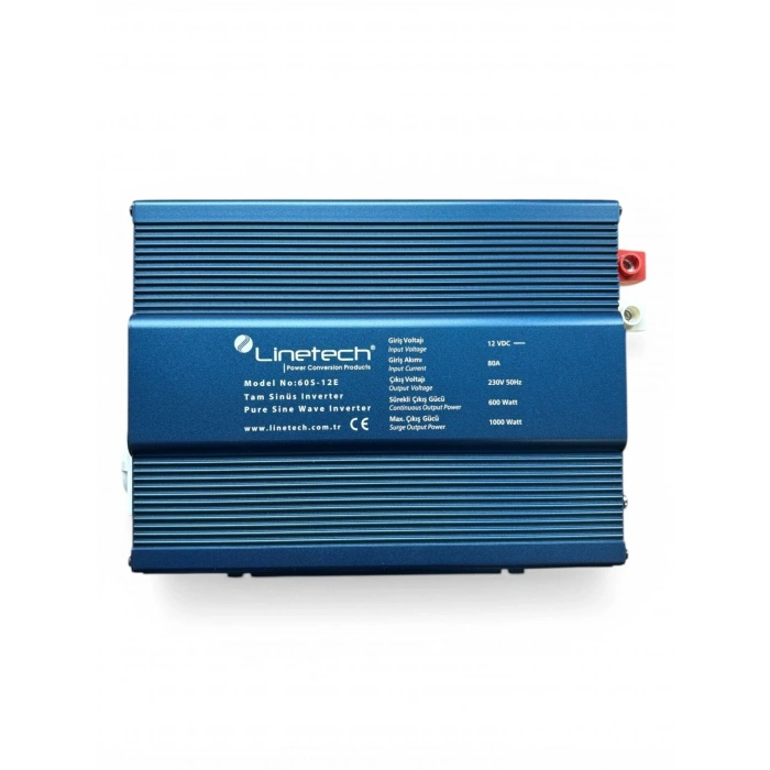 Linetech Tam Sinüs İnvertör 12V 600W Pure Sine Wave Inverter (60S-12E)