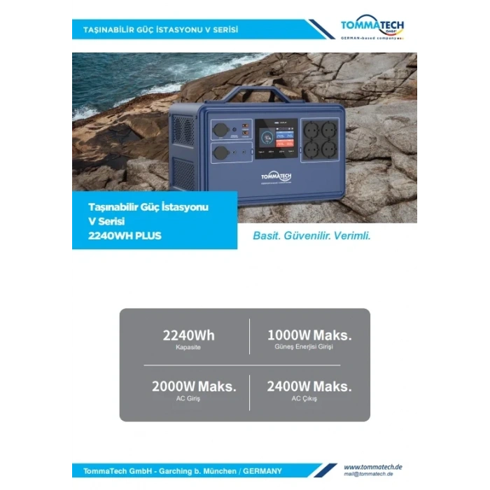 TommaTech 2240Wh Taşınabilir Güç Kaynağı