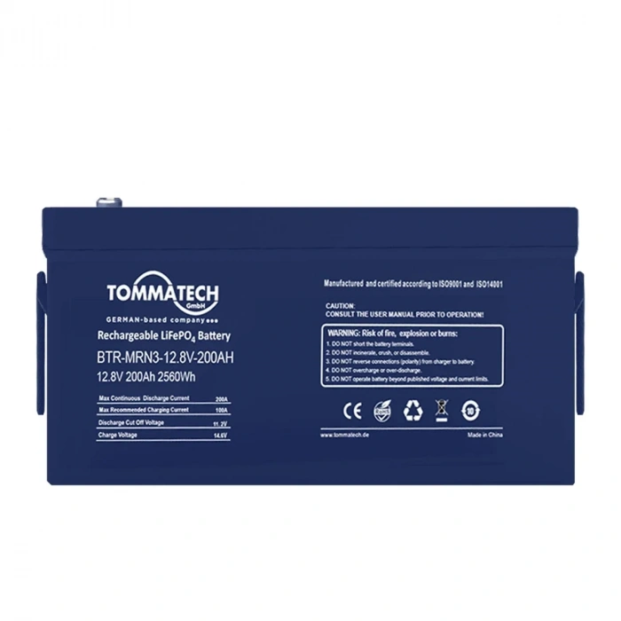 Tommatech Marine ABS Kasa Batarya 12.8V 200AH LFP Lityum Batarya
