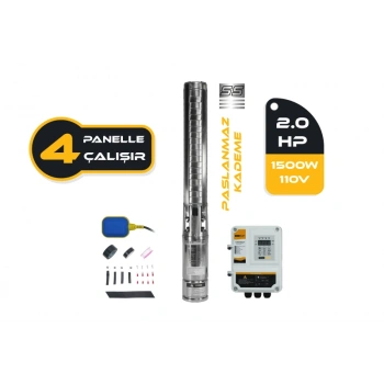 DC Pompa 2Hp / 1500W / 110V (SS Impeller) (4RDSS4.8-203-110-1500)