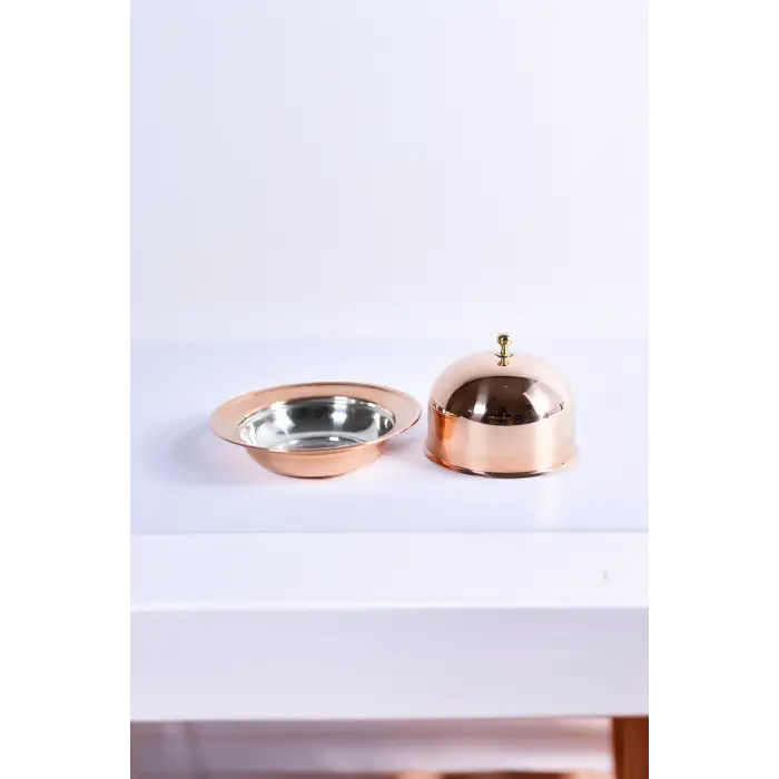 Cuvesta Modern El Yapımı Bakır Lokumluk ve Şekerlik 9×5cm