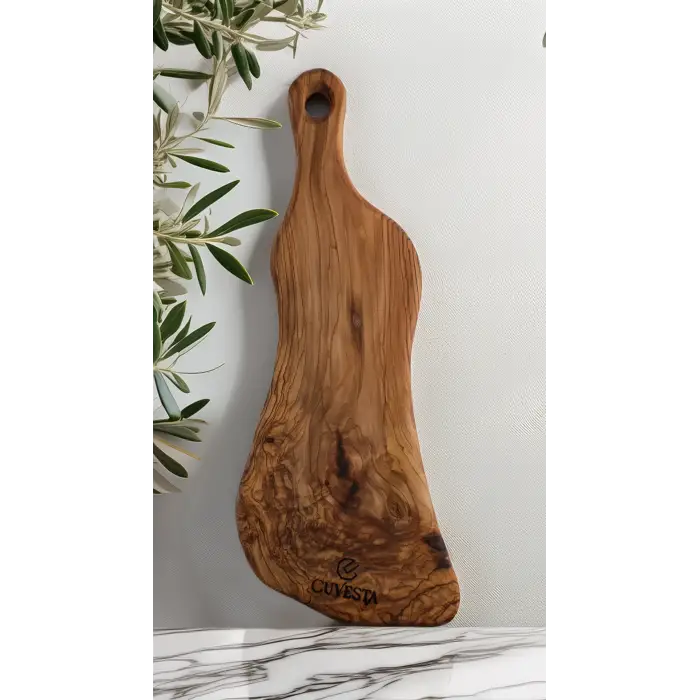 Cuvesta Zeytin Ağacı El Yapımı Saplı Sunum Tahtası 43x17 Cm