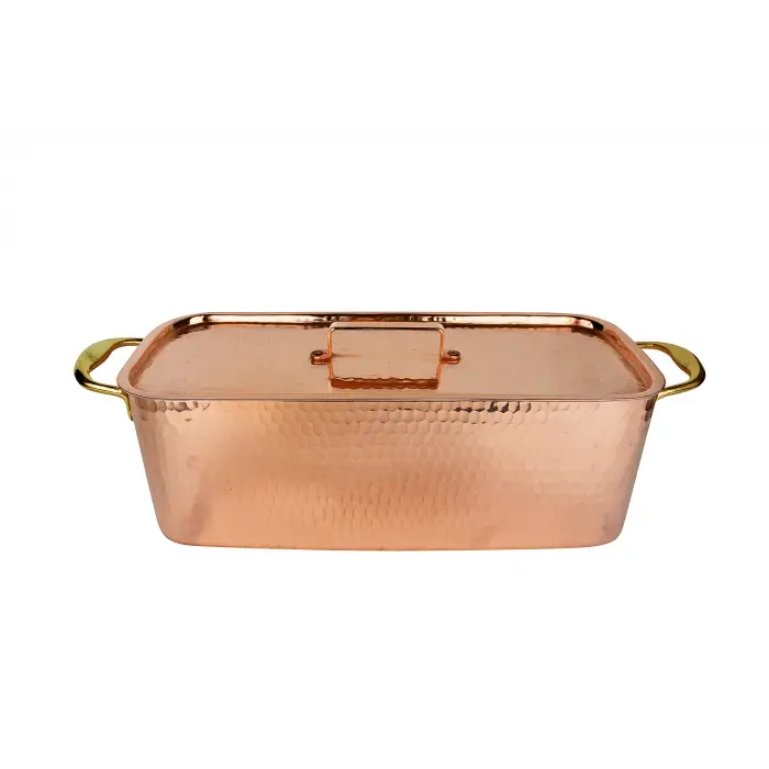 Cuvesta El Yapımı Şef Tipi ve Modern Bakır Balık Kazanı 40×15cm 1.5mm
