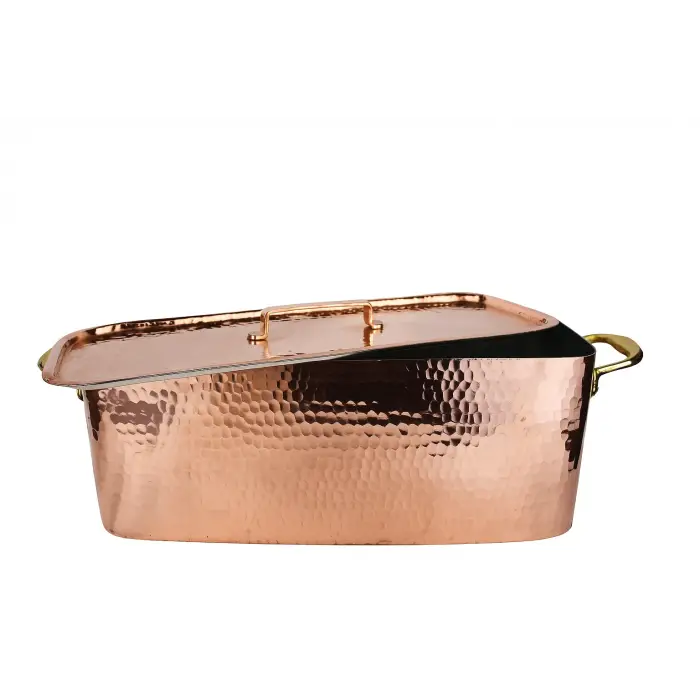 Cuvesta El Yapımı Şef Tipi ve Modern Bakır Balık Kazanı 40×15cm 1.5mm