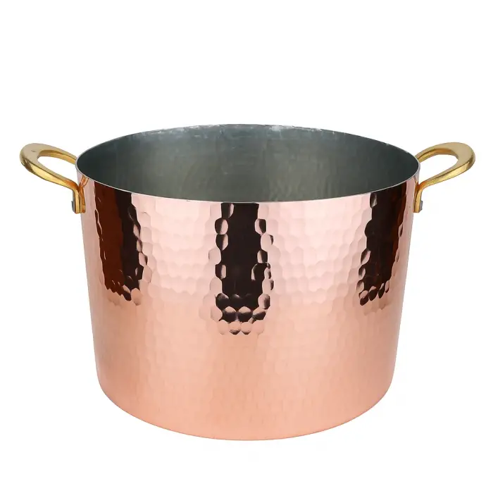 Cuvesta El Yapımı ve Modern Tasarım Oval Bakır Buz Kovası 26x20CM 1.5mm