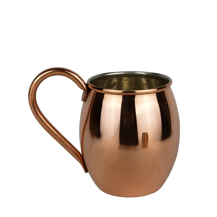 Cuvesta Modern El Yapımı Modern Bakır Bardak Kırmızı Renk 8x10cm