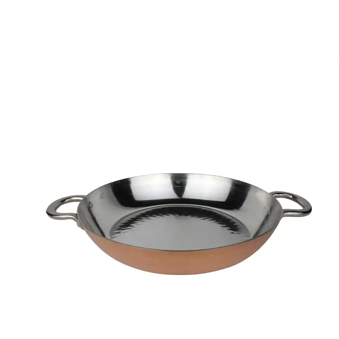 Cuvesta Modern El Yapımı Şef Tipi Bakır Geniş Tava 30×5 cm 1.5mm