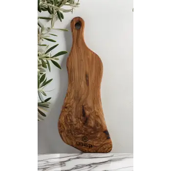 Cuvesta Zeytin Ağacı El Yapımı Saplı Sunum Tahtası 43x17 Cm