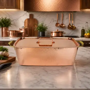 Cuvesta El Yapımı Şef Tipi ve Modern Bakır Balık Kazanı 40×15cm 1.5mm