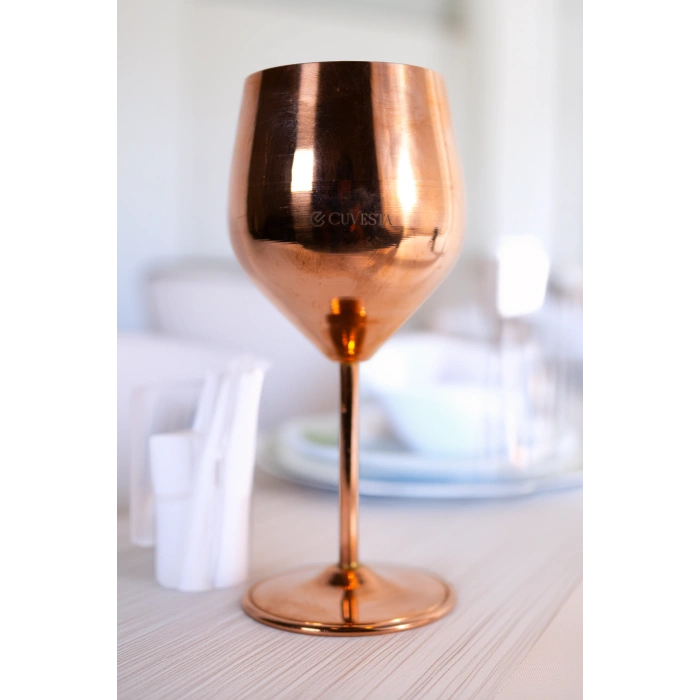 Cuvesta Şık,Modern El Yapımı Bakır Kırmızı Kokteyl Bardak 20x8cm