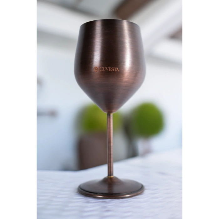 Cuvesta Modern El Yapımı Bakır Oksit Renk Kokteyl Bardak 20x8cm