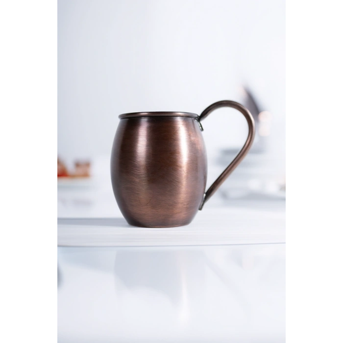 Cuvesta Modern El Yapımı Modern Bakır Bardak Oksit Renk 8x10cm