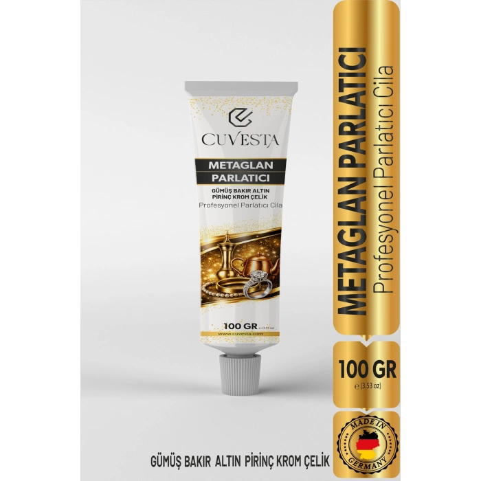 Cuvesta Metaglan Parlatıcı Pirinç/Bakır/Nikel/Hafif Metaller/Altın/Gümüş/Krom Parlatma Cilası 100gr.