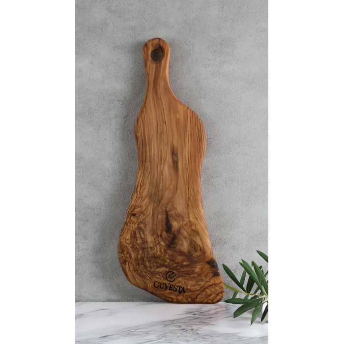 Cuvesta Zeytin Ağacı El Yapımı Saplı Sunum Tahtası 43x17 Cm