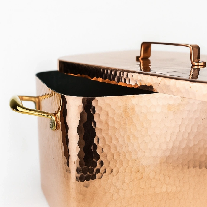 Cuvesta El Yapımı Bakır Dövme Desenli Fırın Kazanı 32×20cm