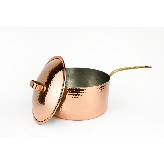 Cuvesta El Yapımı Bakır Dövme Desenli Sütlük ve Sosluk 20×10cm