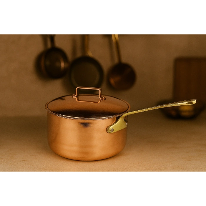 Cuvesta El Yapımı Bakır Kapaklı Sote ve Sos Tavası 25×9cm