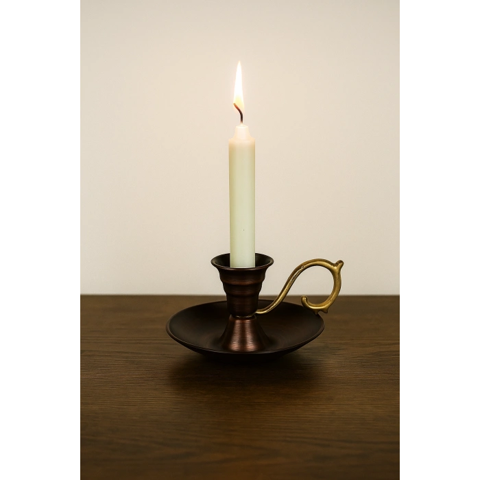 Cuvesta El Yapımı Bakır Şamdan Oksit Renk, Dekoratif Tasarım