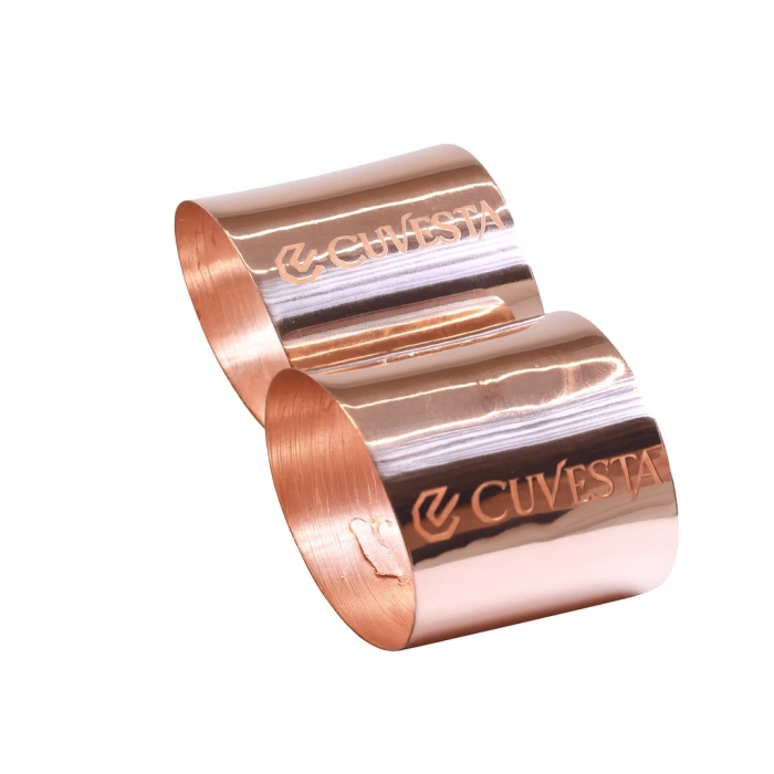 Cuvesta El Yapımı Modern 2li Bakır Peçete Yüzüğü Zarif Sunumlar İçin