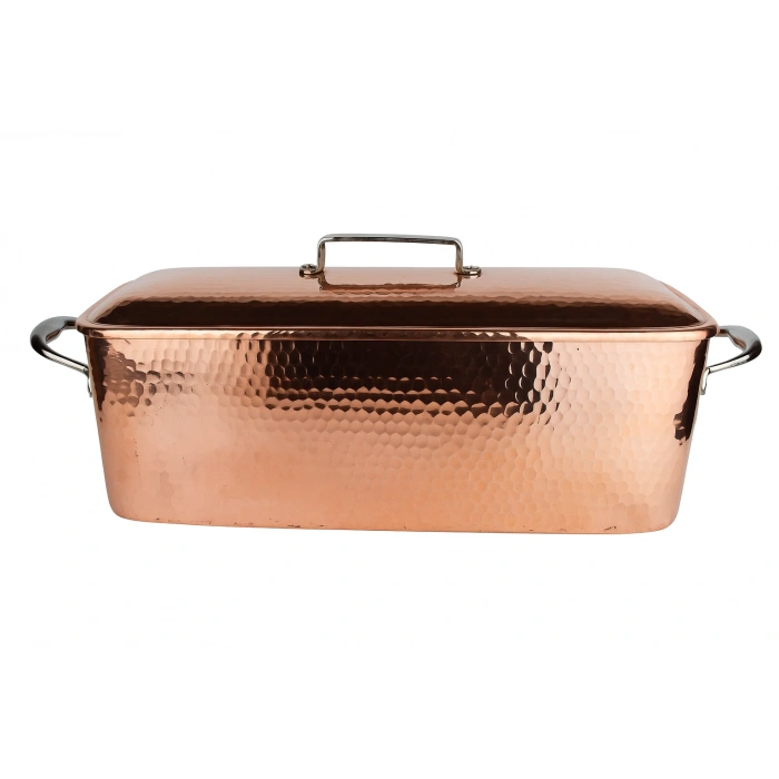 Cuvesta El Yapımı Şef Tipi Bakır Bombeli Balık Kazanı 40×15cm