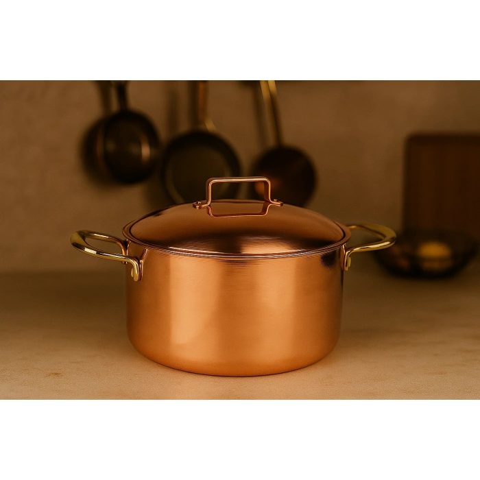Cuvesta El Yapımı Şef Tipi Bakır Modern Tencere 20×10cm