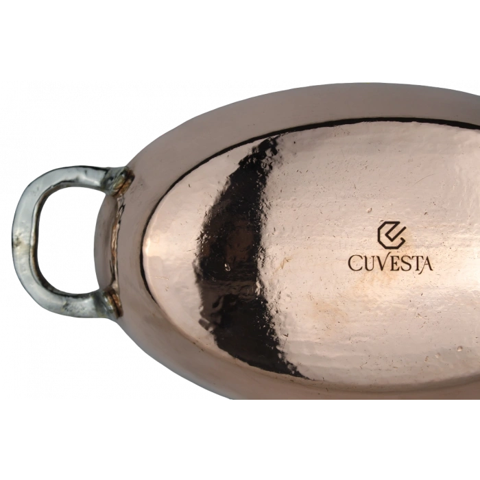 Cuvesta El Yapımı Şef Tipi Bakır Oval Tava 30x20cm