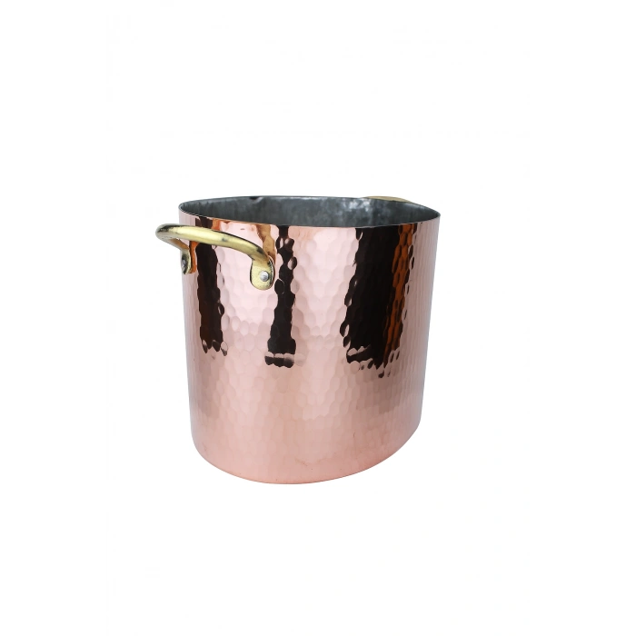 Cuvesta El Yapımı ve Modern Tasarım Oval Bakır Buz Kovası 26x20CM