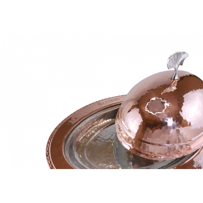 Cuvesta El Yapımı Zarif Bakır Kırmızı Sunumluk 35cm