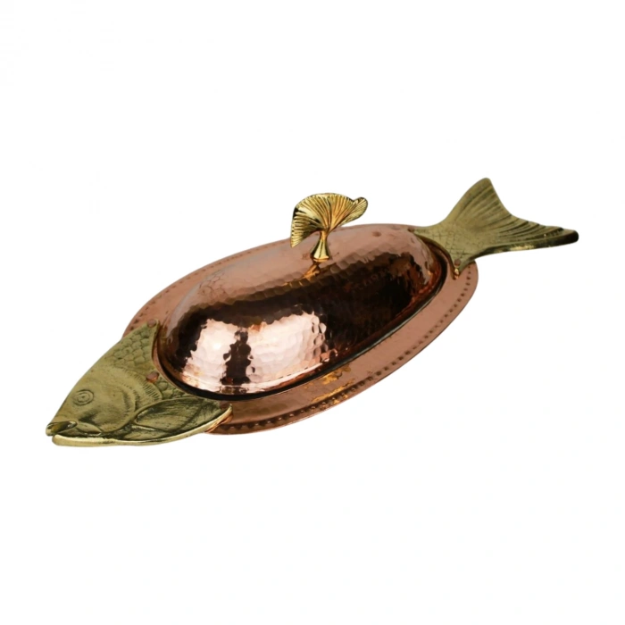 Cuvesta Modern El Yapımı Bakır Balık Servis Tabağı 48cm