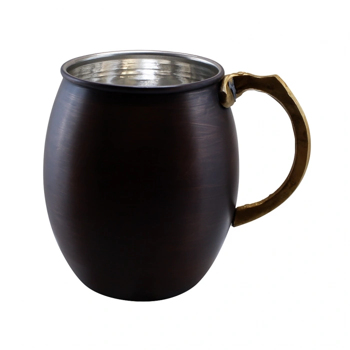 Cuvesta Modern El Yapımı Bakır Bardak Oksit Renk 8x10cm