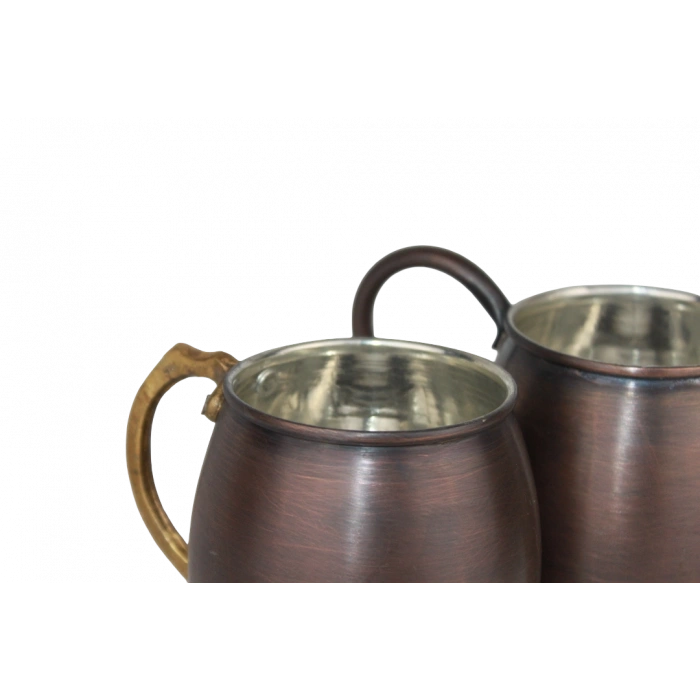 Cuvesta Modern El Yapımı Bakır Bardak Oksit Renk 8x10cm