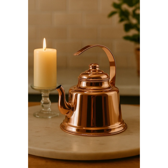 Cuvesta Modern El Yapımı Bakır Demlik 21×24 cm