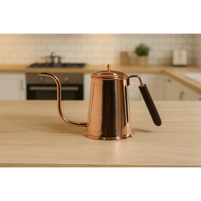 Cuvesta Modern El Yapımı Bakır Kahve Potu 13x10cm