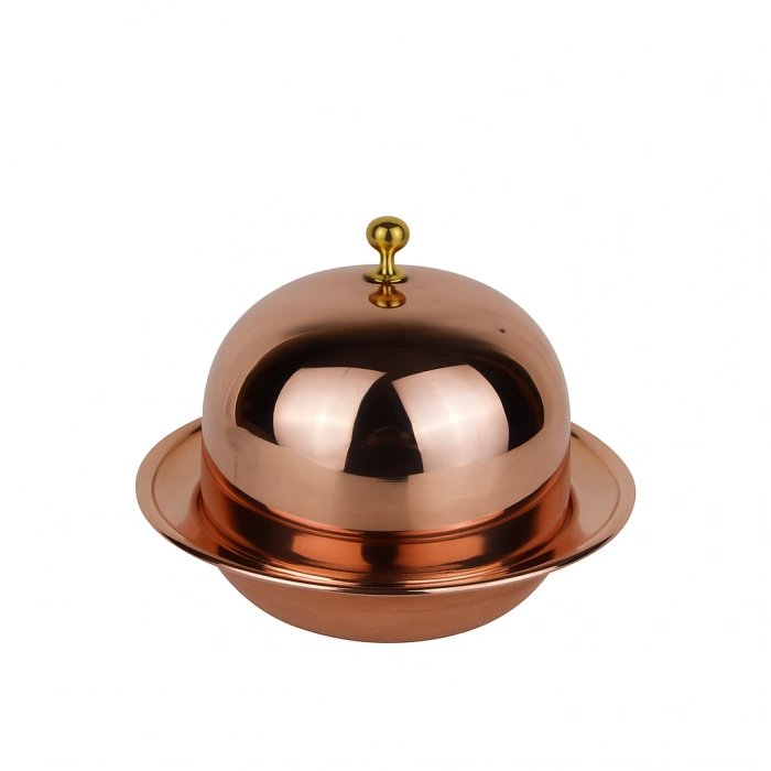 Cuvesta Modern El Yapımı Bakır Lokumluk ve Şekerlik 9×5cm