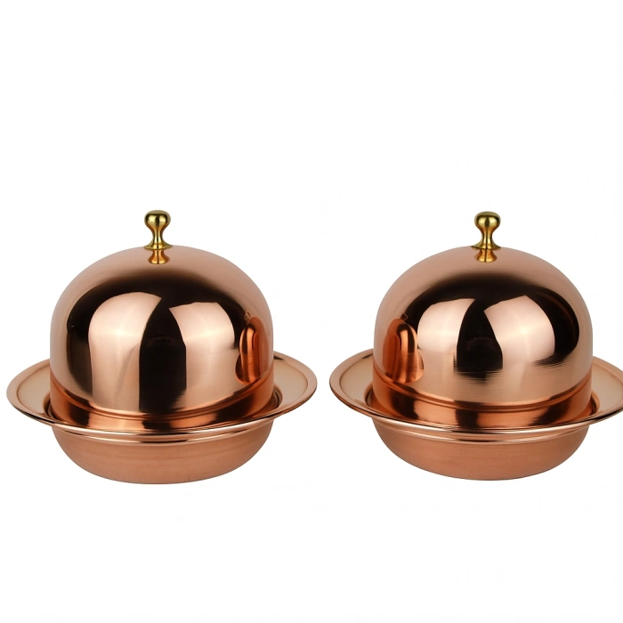 Cuvesta Modern El Yapımı Bakır Lokumluk ve Şekerlik 9×5cm