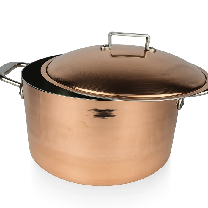 Cuvesta Modern Şef Tipi El Yapımı Bakır Derin Tencere 23×12cm