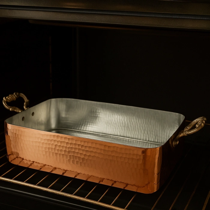 Cuvesta Şef Tipi Bakır Fırın Tepsisi El Yapımı 50×30cm