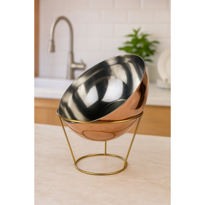 Cuvesta Şef Tipi El Yapımı Bakır Meyve ve Salata Kasesi 26×12cm