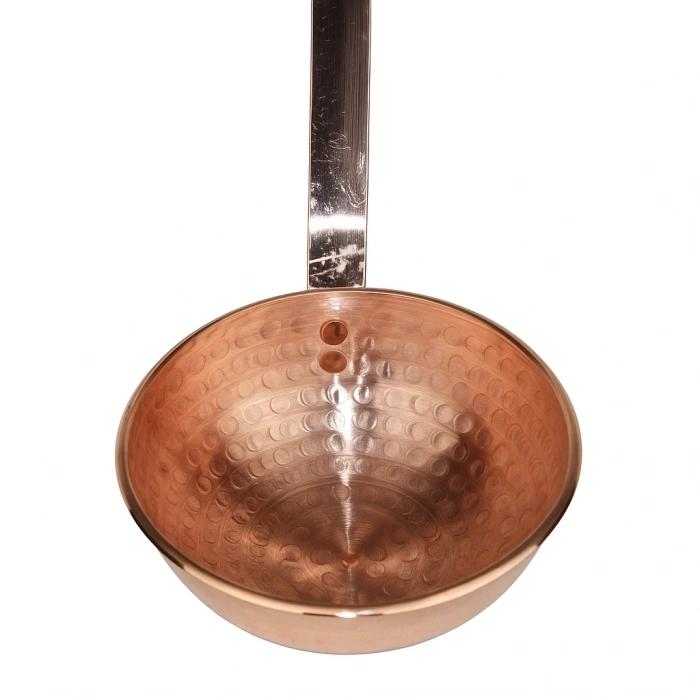 Cuvesta Şef Tipi Modern El Yapımı Bakır Çorba Kepçesi