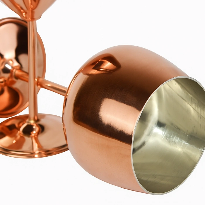 Cuvesta Şık,Modern El Yapımı Bakır Kırmızı Kokteyl Bardak 20x8cm