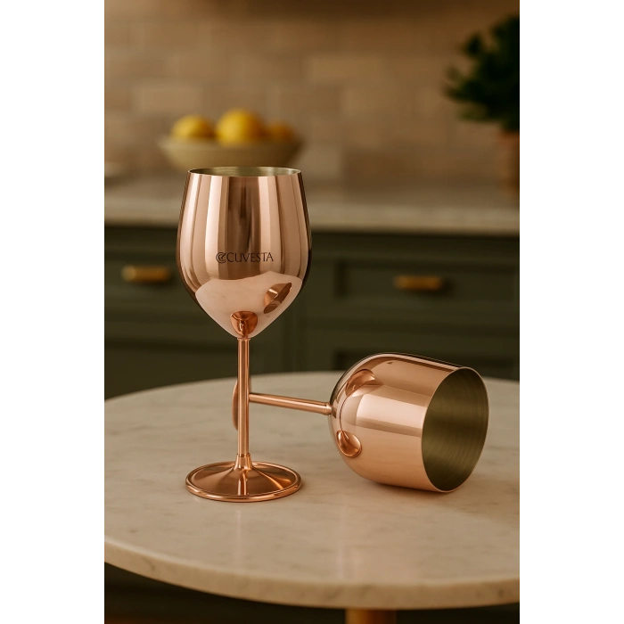 Cuvesta Şık,Modern El Yapımı Bakır Kırmızı Kokteyl Bardak 20x8cm