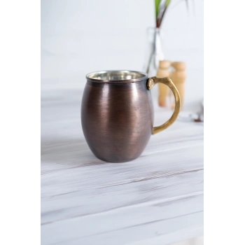 Cuvesta Modern El Yapımı Bakır Bardak Oksit Renk 8x10cm
