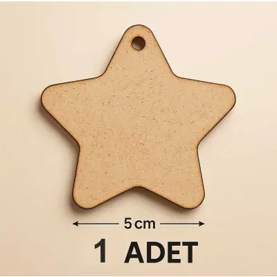 Ahşap Yıldız 5 Cm Boyanabilir 1 Adet