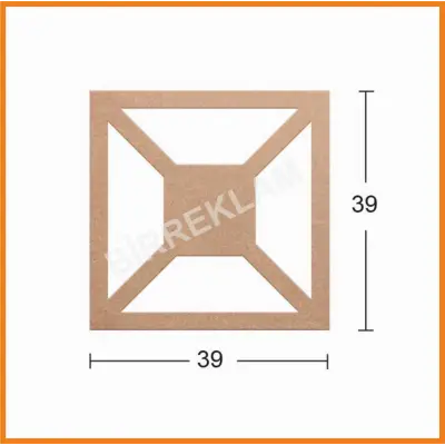 Boyanabilir Dekoratif Desen Duvar Dekorasyonu 39x39 cm mdl15