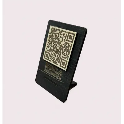 Cafe Restaurantlar için Ahşap Qr Menu