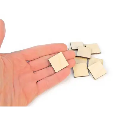 Dekoratif Ahşap Kare 5x5 cm 50 Adet
