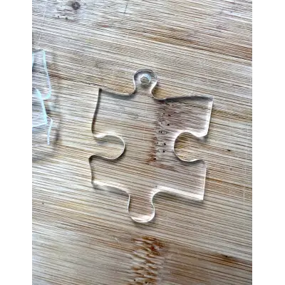 Dekoratif Puzzle Parçası Silüeti Akrilik Şeffaf Pleksi Süs